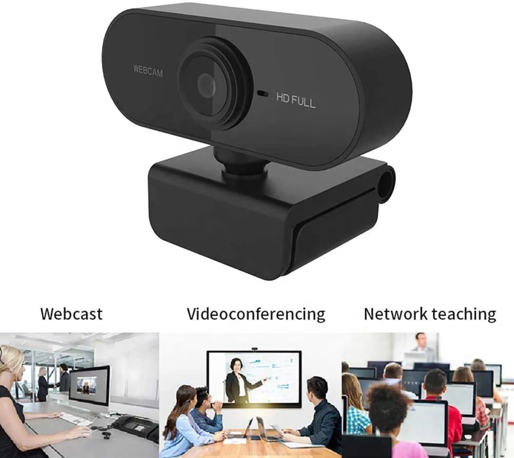 PC HD  Webcam 1080P  Web Cam Built-in Mic Plug and Play Drive-Free Flexible Rotatable Clip USB 2.0 Laptops and Desktop Webcam