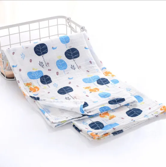 
Custom printed muslin infant blanket blankets print cotton blanket wrap 