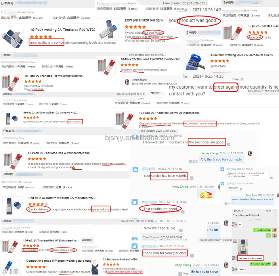 Factory price short wolfram tungsten electrode rods tig welding tungsten electrodes baoji manufacturers