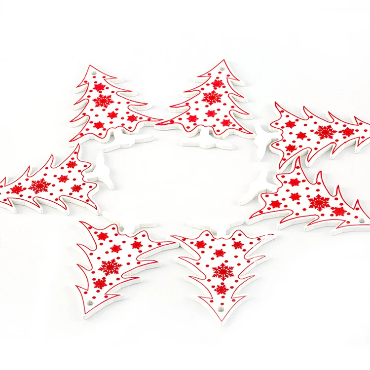 2022 wholesale wooden christmas ornaments Wood Pendant DIY Christmas Tree Hanging Decorations