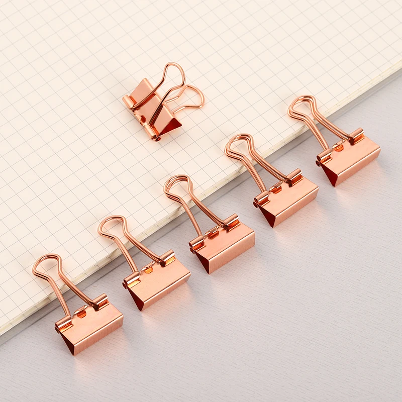 19mm Rose Gold Long Tail Clip Metal Small Hand Account Binding Dovetail Binder Test Paper Clip Ticket Clip For Office