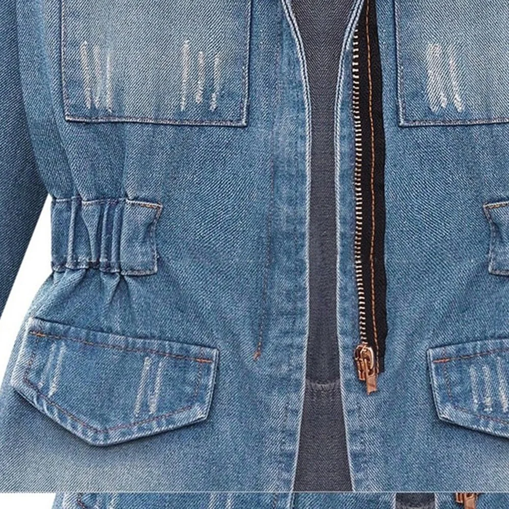 Женская туника, Джинсовая блузка, топы, джинсовая куртка с длинным рукавом, блузы для женщин, Облегающая джинсовая рубашка с двумя карманами, пальто