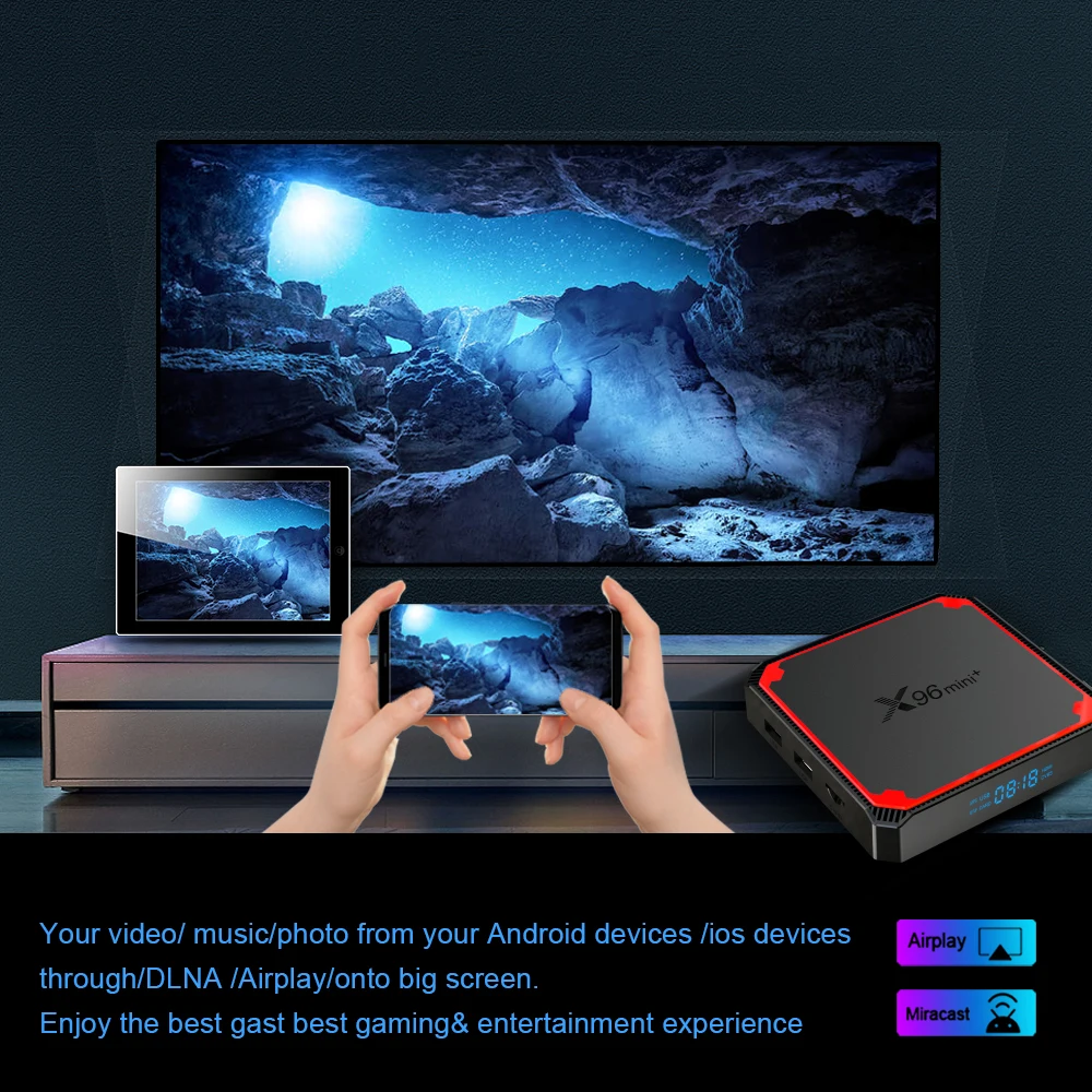 Amlogic X96 mini+ YB834 1G 2G RAM 8G 16G ROM smart tv box Android 9.0 4K HD Android set top box