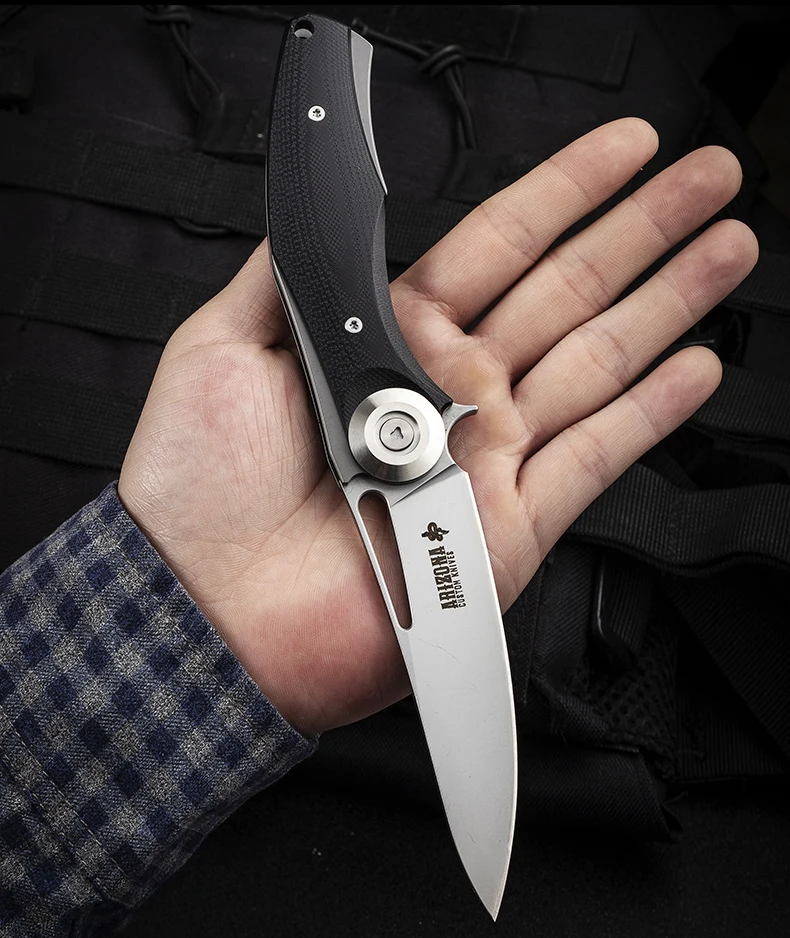 Hot selling D2 steel tactical survival bag knife G10 handle folding knife