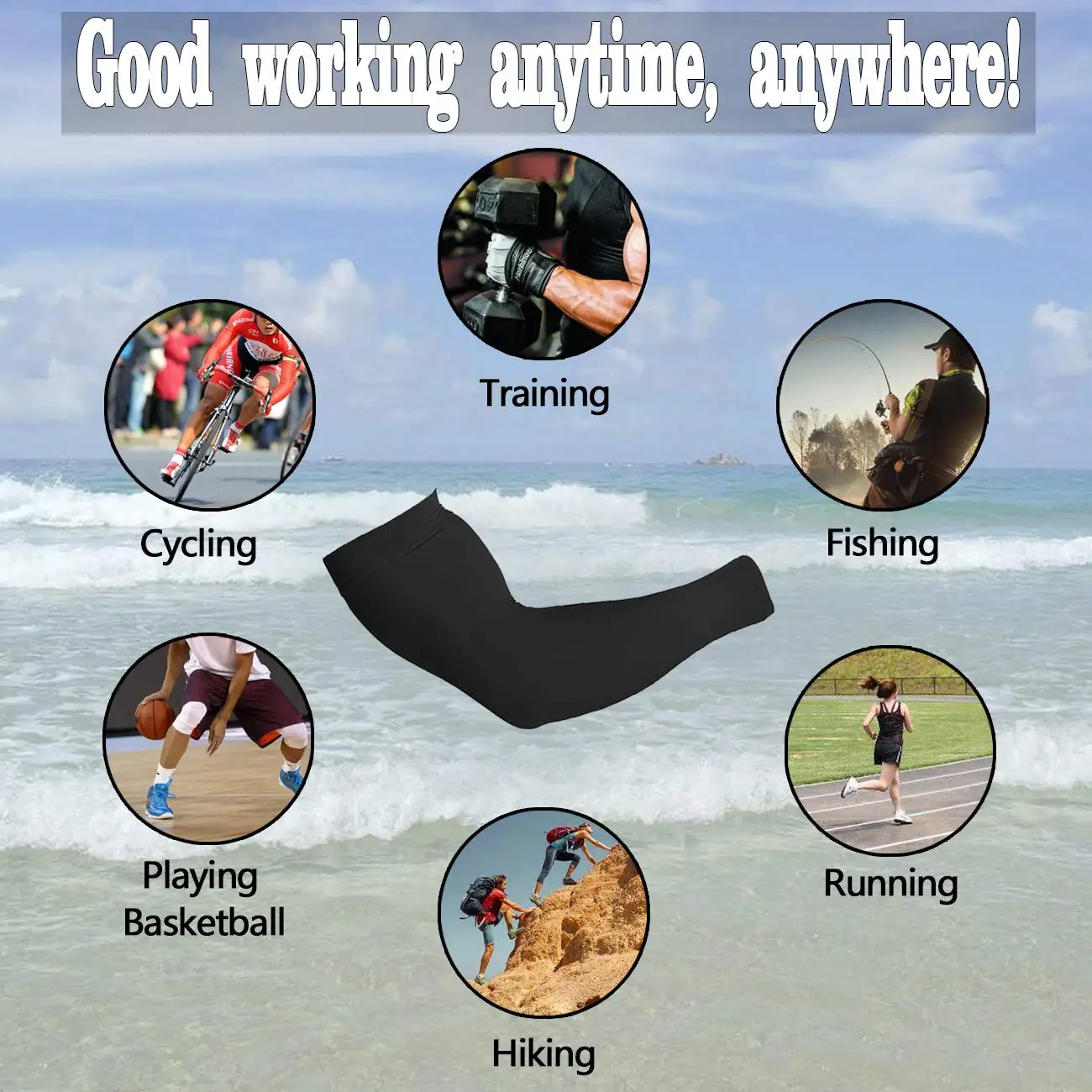 Top Selling Breathable Fabric Ice Silk Summer Polyester Bicycle Arm Customized Sleeves For Men Women Make Skin Fresh