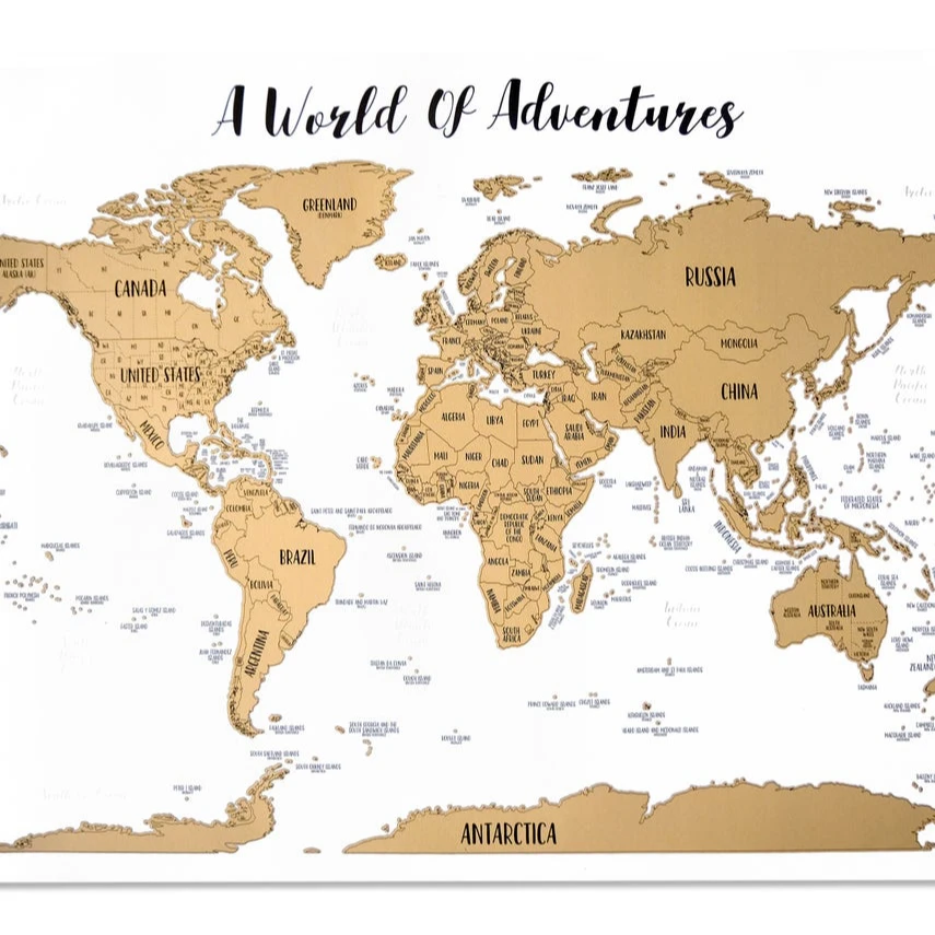 Customized&size A World of Adventures Travel United States National scratch off map