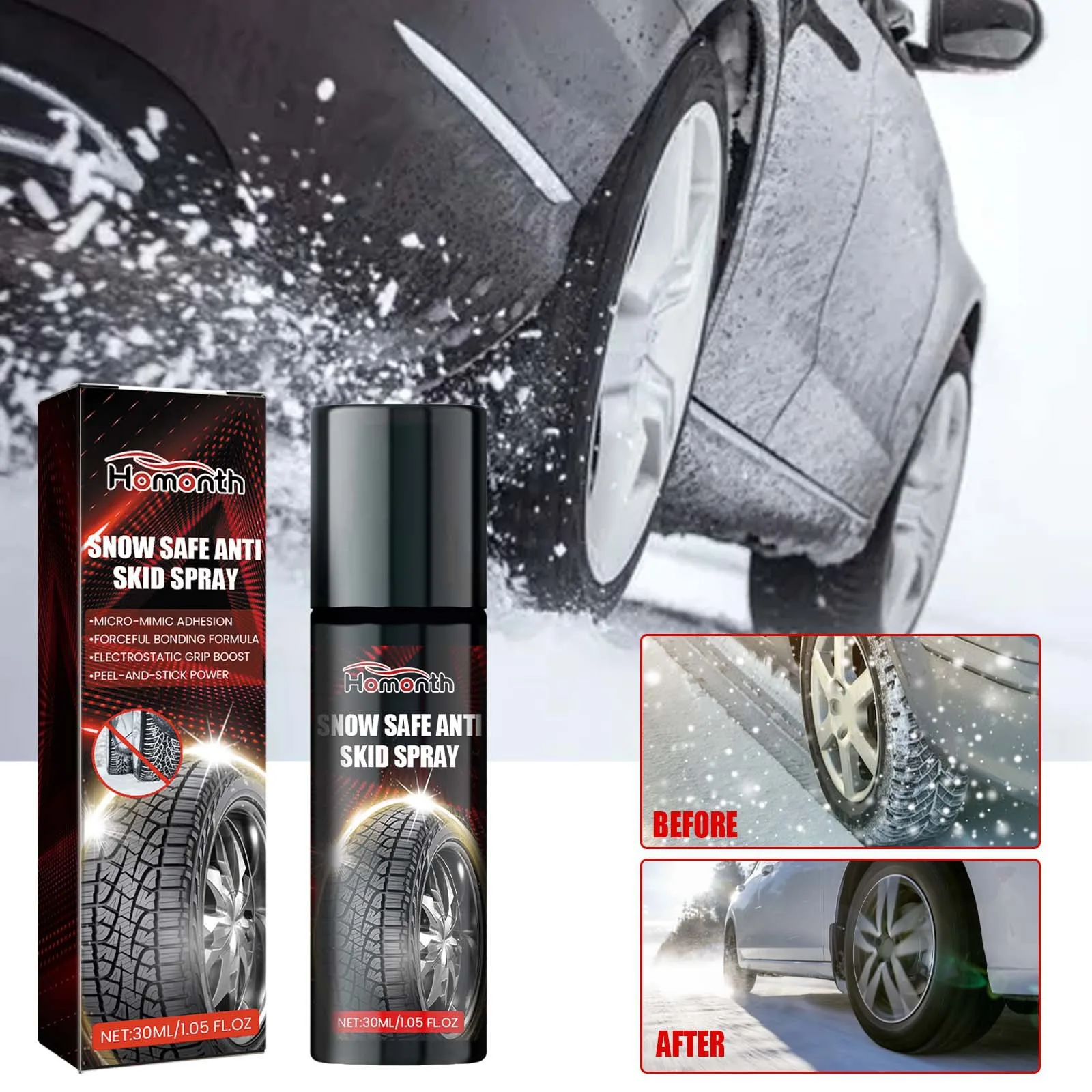 Homonth car tire anti-slip spray winter snowmobile tire protection and maintenance anti-slip agent