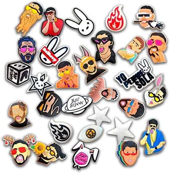 Custom Croc Charms Bad Bunny Croc Charms Shoe Decorations For Crock Charms