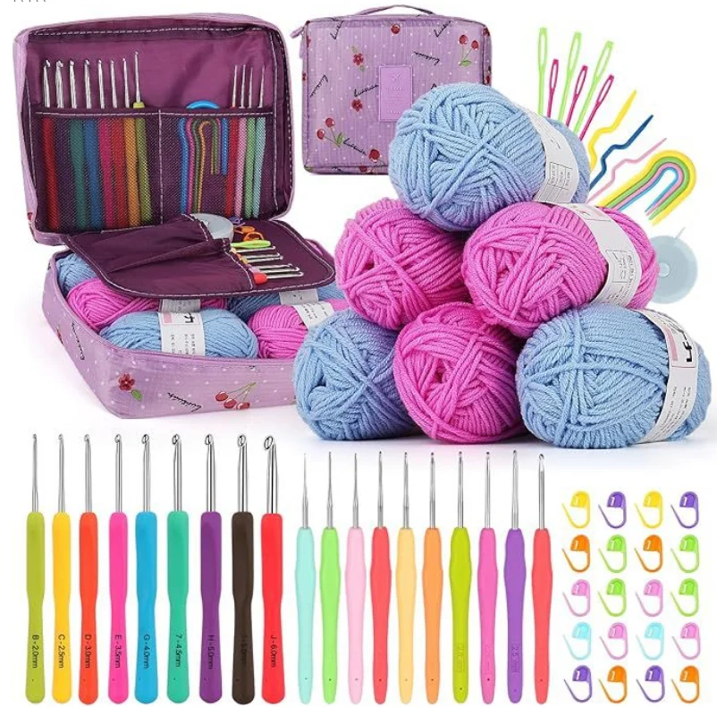 69 Set of adult beginners crochet kit Crochet Kit handmade multifunctional knitting woolen yarn suit
