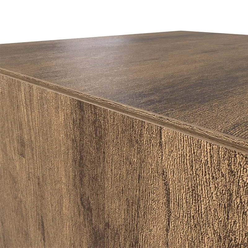 
Brown oak wooden home living office dual purpose storage square corner table 