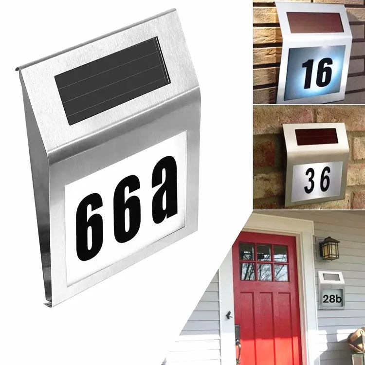 House Number Led Solar House Numbers Light Lighted Sign Plaque Address For Houses Waterproof Led Powered Mailbox Street Yard
