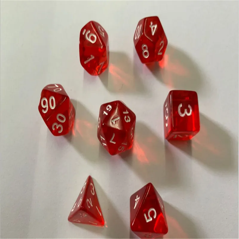 5Color lot Mixed Color D10 Ten Sided Gem Transparent Dice For RPG For DDG Set of 10 Dice Playing Games