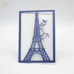 Sweet sixteen invitation laser paper cut eiffel