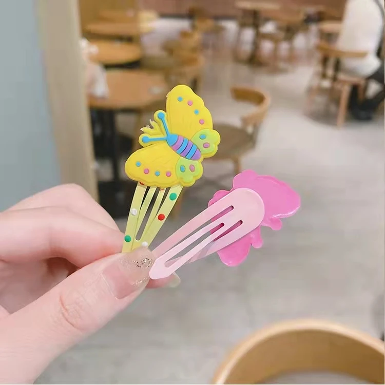 Cute rainbow colorful butterfly hairpin  hair clip set kids hair accessories