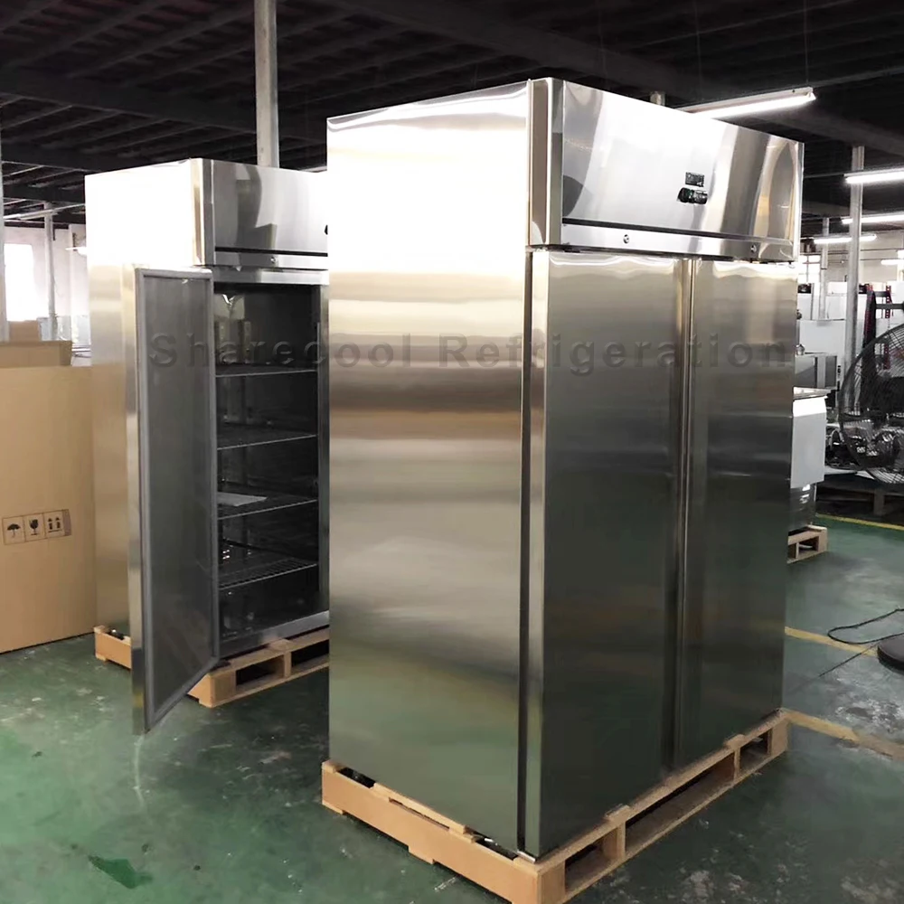 2 Door Restaurant Stainless Steel Commercial Upright Freezer