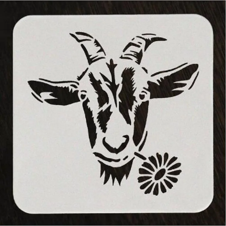 Goat stencil Custom Plastic Art  Painting Stencil for Wall Canvas Furniture Cards Decor