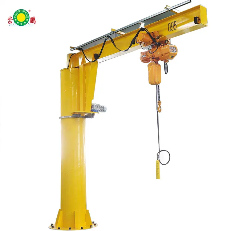 1t 2t 3m 5m 6m ground mounted column slewing 90 270 degree rotating jib crane