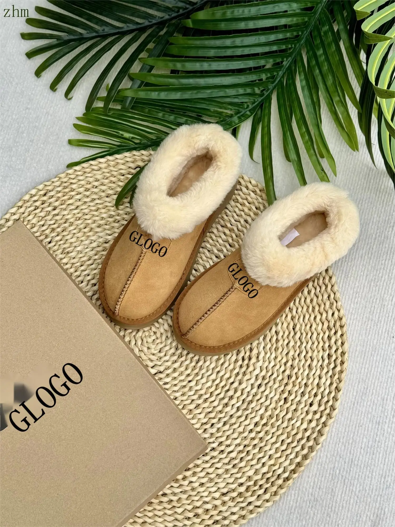 QY9281 2024 Classic Cuff Winter Fuzzy Faux Fur Platform Fluffy Snow Slippers Boots with Rubber Sole