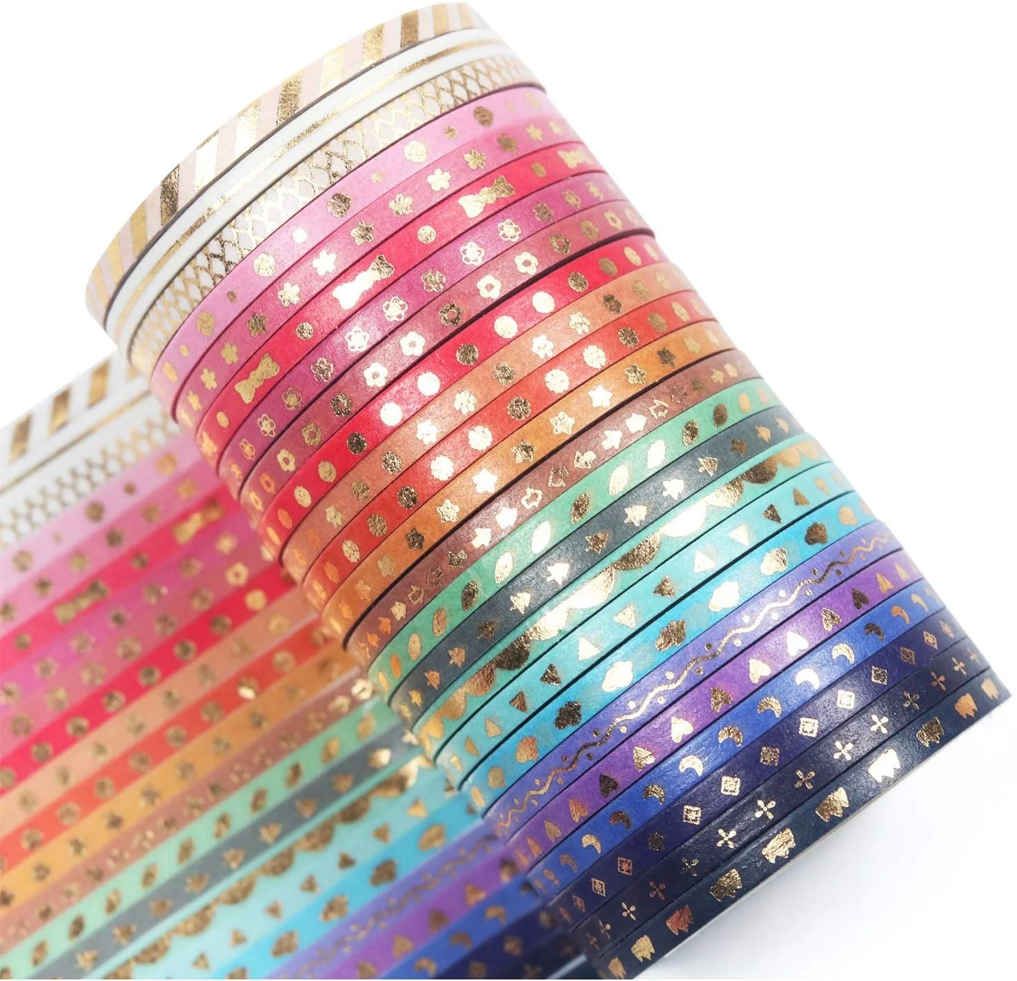 Gold Foil Decorative Tapes Washi Tape Custom Print  Masking Tape  for Planner Scrapbook Stickers