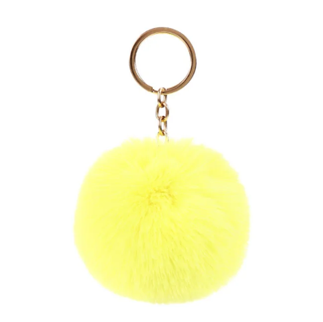 Pom Poms Keychains Faux Rabbit Fur Pompoms Keyring Fluffy Pompoms Keychain