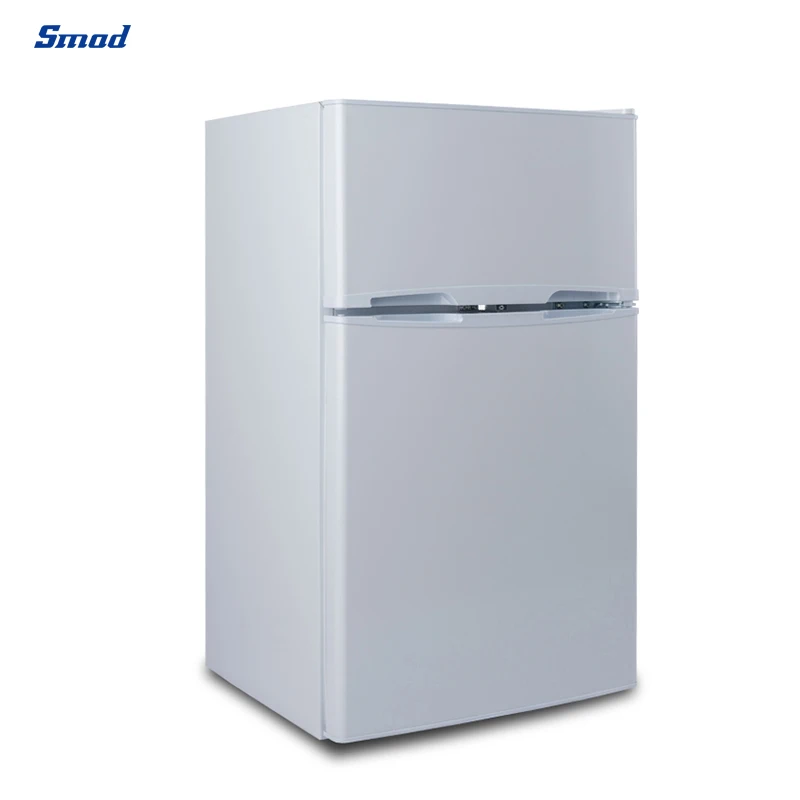 DC 12V Double Door Top Freezer Refrigerator Household Solar Fridge