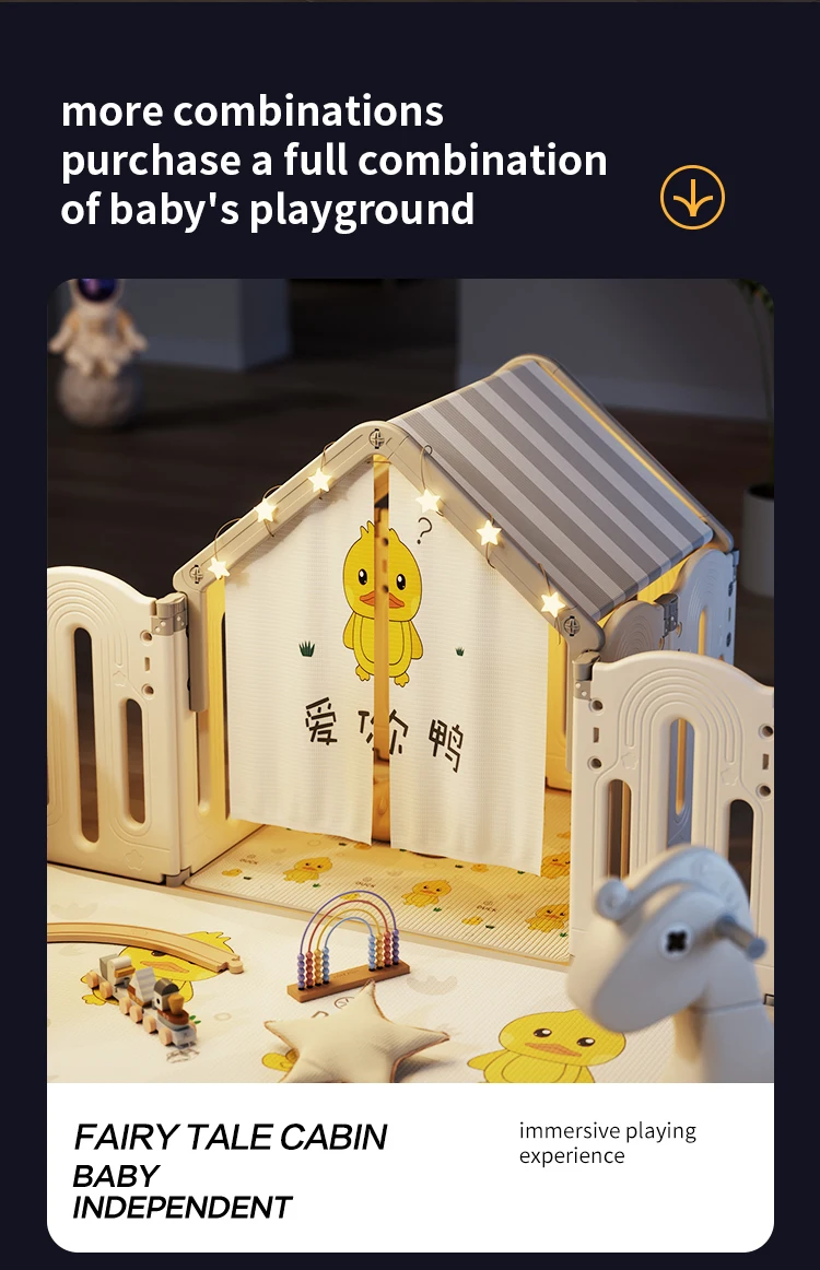 indoor kids Playpens Plastic Fold able fence indoor playground  safety playard with gate  For Baby  and toddler