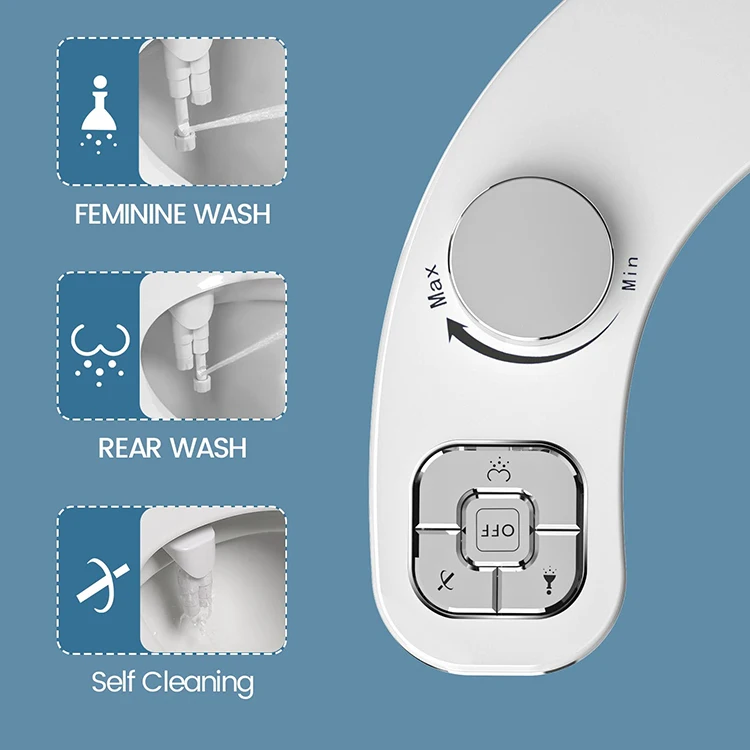 Good Price Mechanical Non-electric Bidet Toilet Seat Custom Retractable Dual Nozzle Bidet Attachment for Bathroom