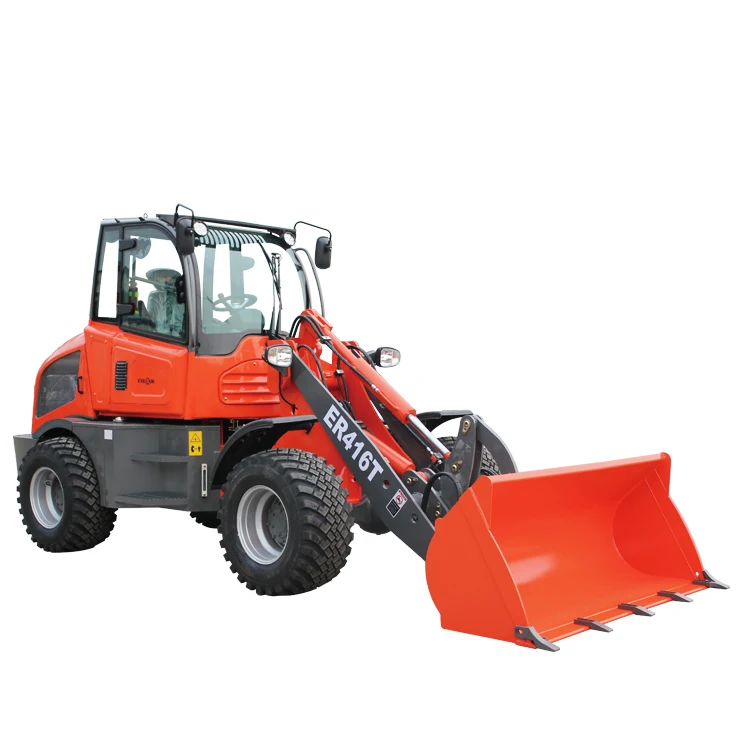  Everun Китай 1600 кг ER416T CE 4WD Мини ферма сад передний конец маленький ковш колесный погрузчик для