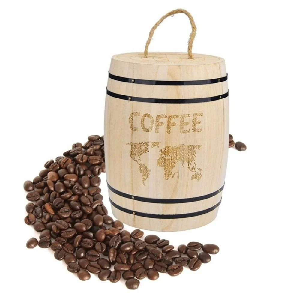 Natural Color Coffee Bean Tea Paulownia Oak Barrel Custom Different Size Wooden Barrel