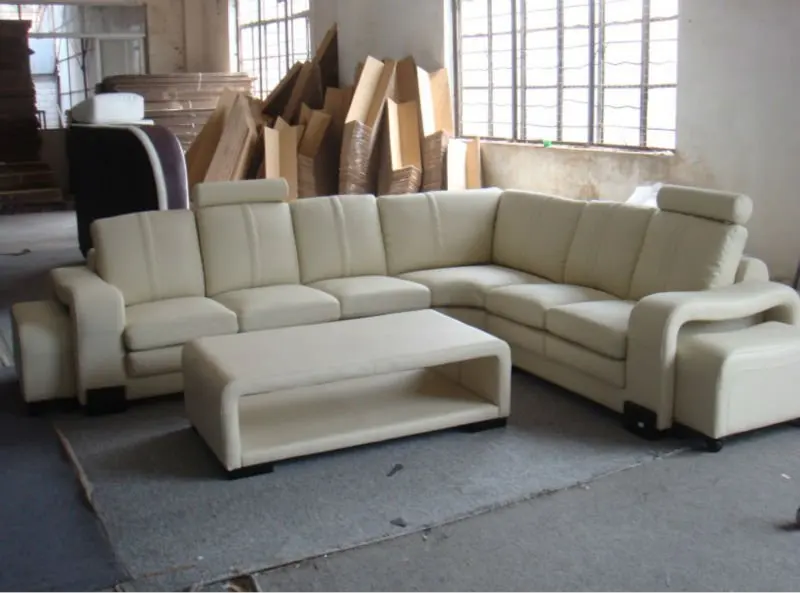 Modern Luxury Villa Sofa Sectional Leather Couch Corner Modular White Leather Living Room Sofa Sets