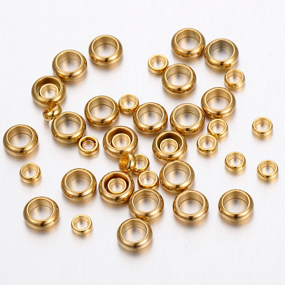 bracelet and bangle making DIY accessory component stainless steel flat spacer beads