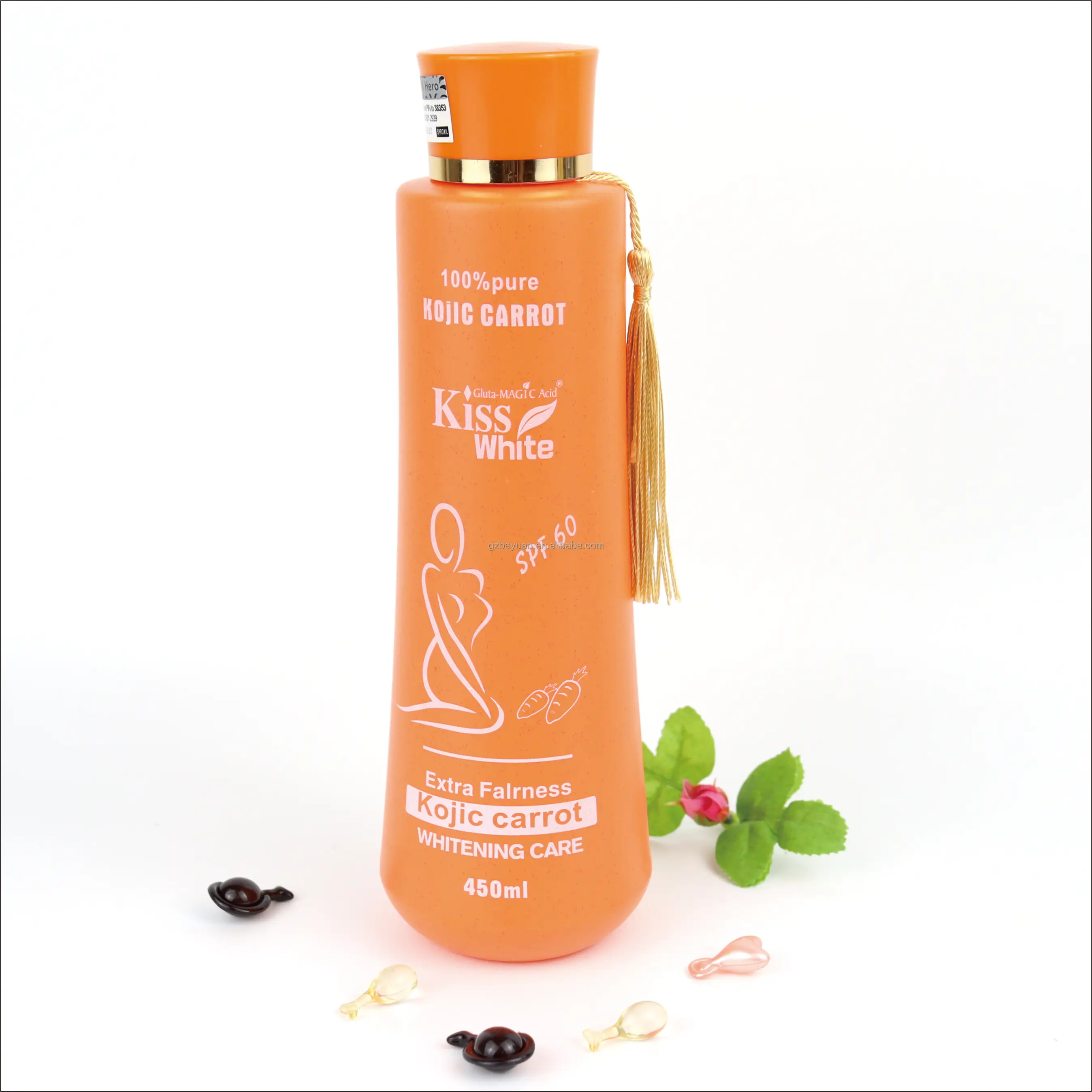 Крем для тела Kiss White от частного бренда молочный Осветляющий Kojic коллаген морковь светящийся отбеливающий лосьон черной