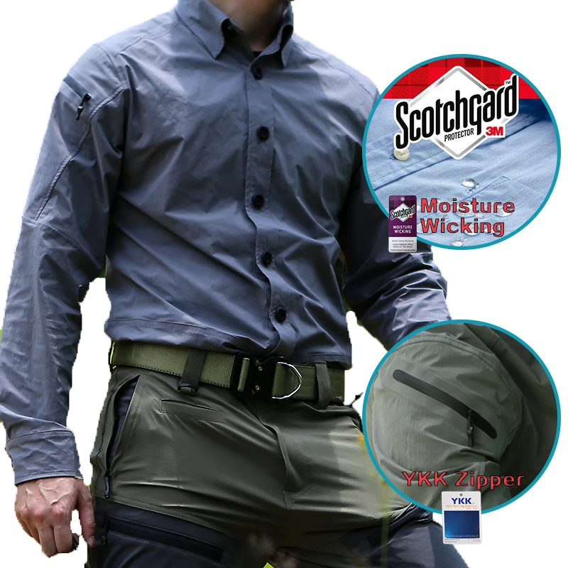 Emersongear Wholesale Tactical Combat Shirt Outdoor Moisture Wicking Men Shooting Long Sleeve Tactical Shirts With YKK Zipper