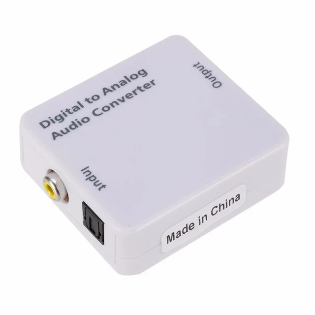 Digital Optic Coaxial to Analog Audio Converter Adapter RCA Toslink Signal Splitter & Converter