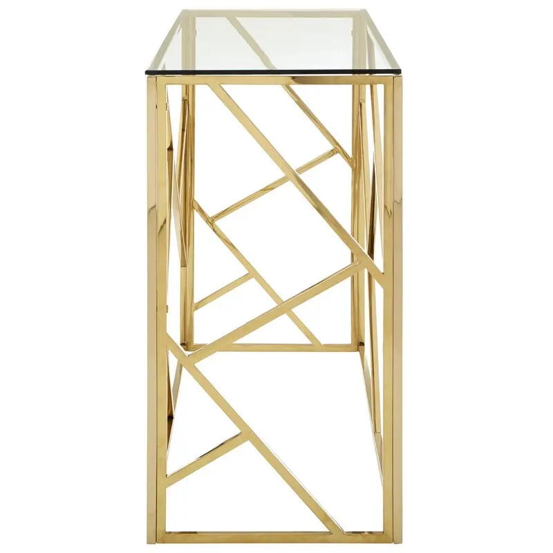 2021 new model water cube design Stainless Steel   Console Table golden dining living room