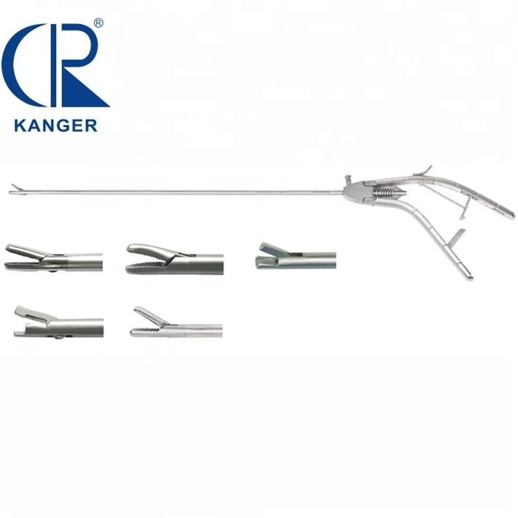 Medical surgical laparosopic instruments reusable stainless steel operation V-shaped curved Needle Holder
