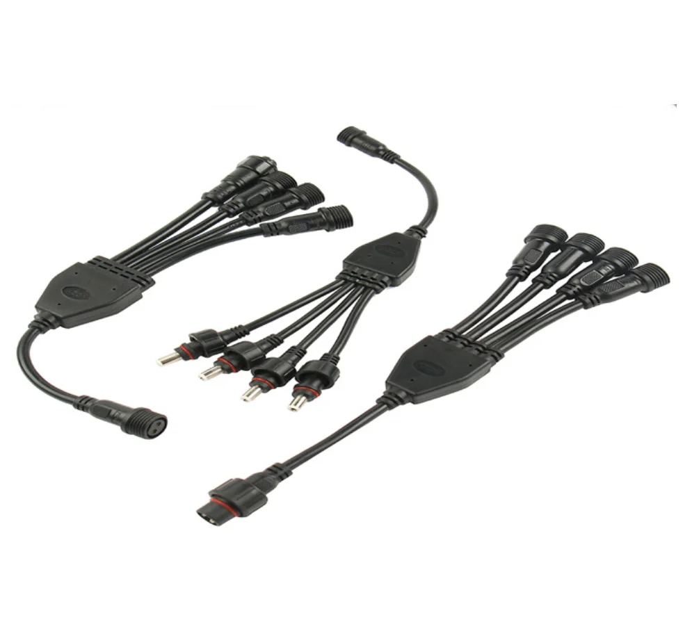 outdoor lamps and lanterns waterproof plug wire with 2-12-core one-drag three-four-five connector