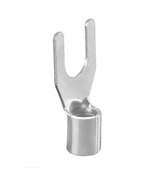 SNB Crimp Copper Cable Connector 1.25-3/2-4 Non-Insulated Fork-Type Wire Tin-Plated Brass Terminals Cold Pressed Lug