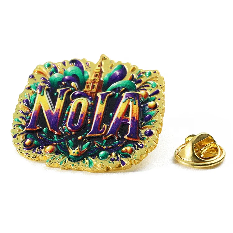 No Minimum Gold Plated Metal Pin Custom UV Print Badge Soft enamel lapel pins custom engraved Letter Pins for wholesale