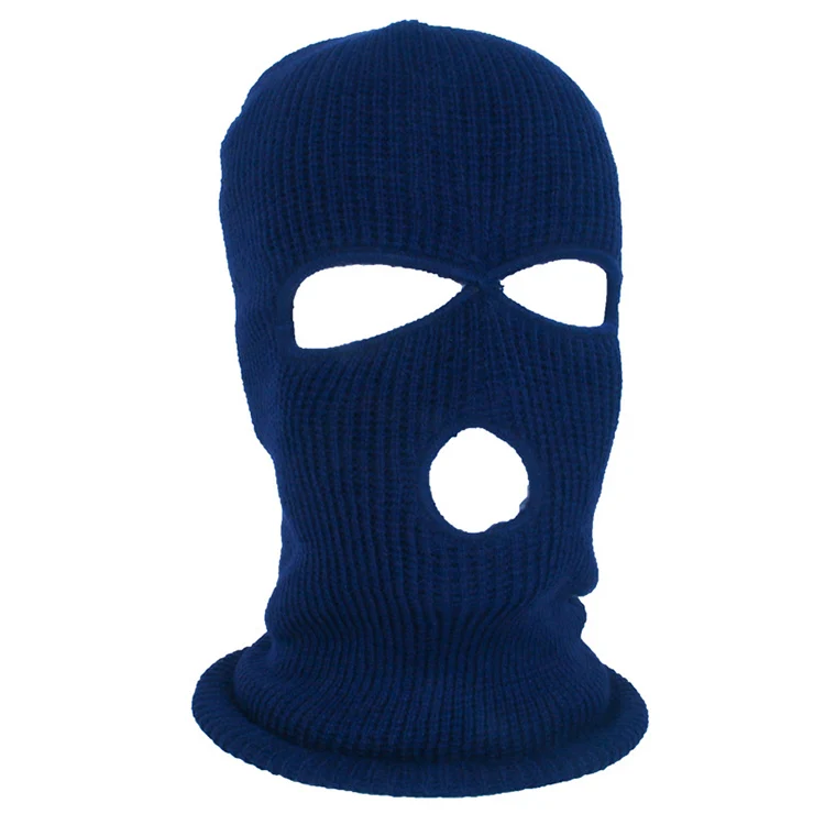 Wholesale Winter Knitted Colored 100% Acrylic Three 3 Holes Ski Mask