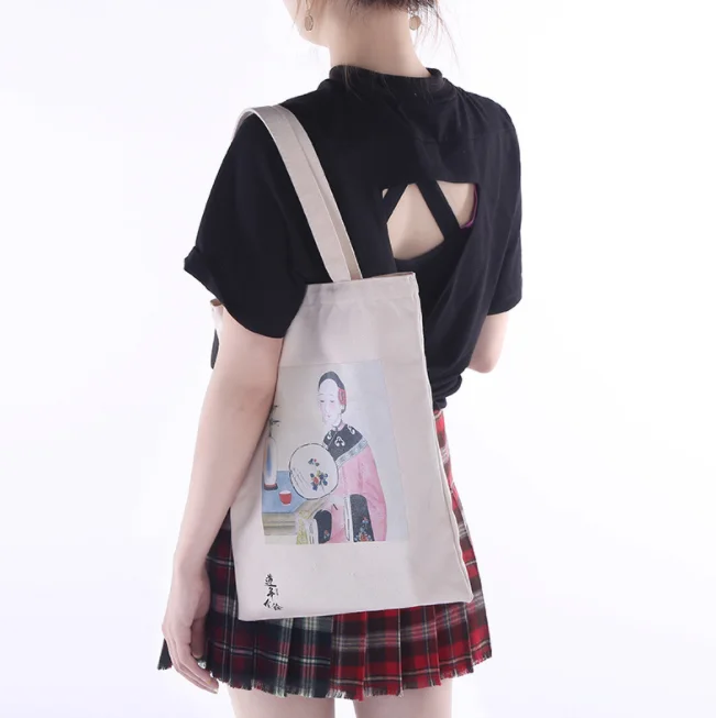 Custom Eco Canvas Handbag 100% Natural Cotton Blank Plain Canvas Bag Fair Trade Wholesale High Quality Canvas Cotton Tote Bag