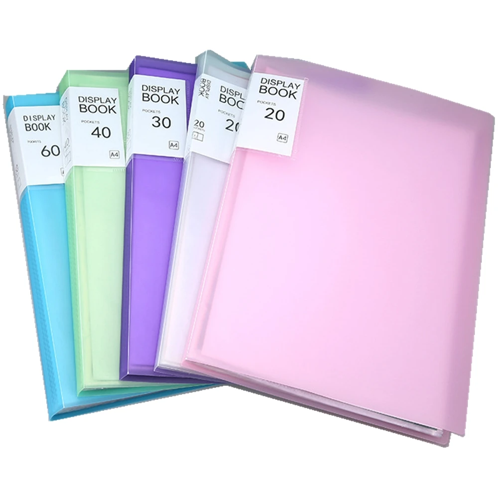 A4 PP clear transparent refillable display pocket file folder presentation clear book