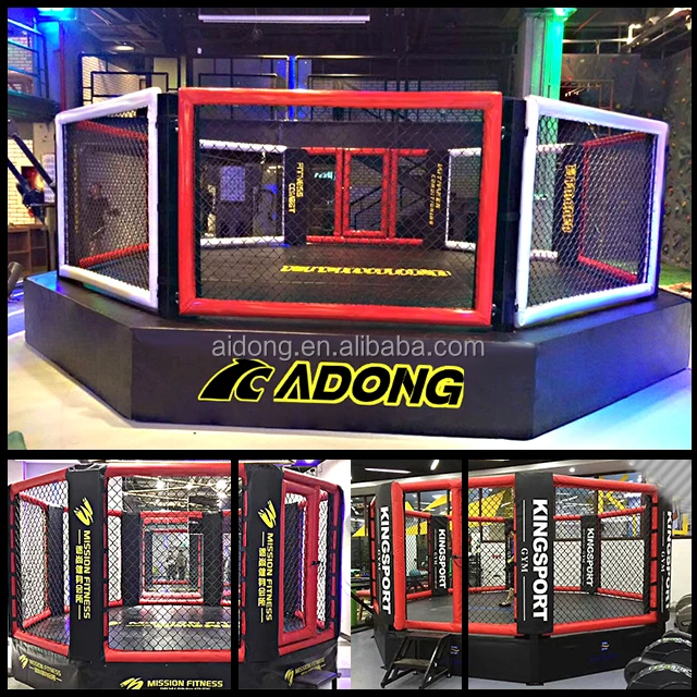 AIDONG sells professional standard specification mma equipment octagon cage with custom logo and size at a discounted price