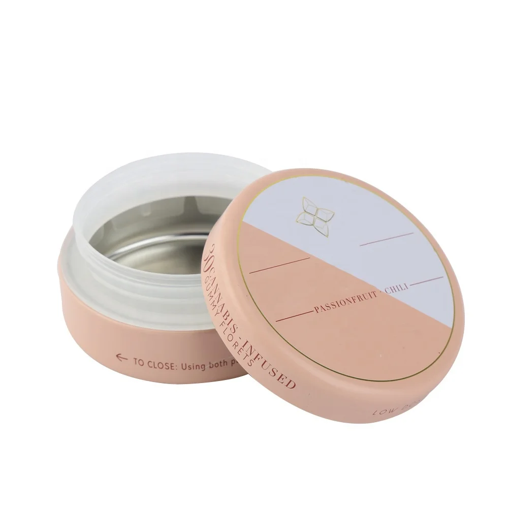 Custom Airtight Child Resistant Safe Lock Childproof Tin Box Mini Circular Box Metal Containers Can Packaging