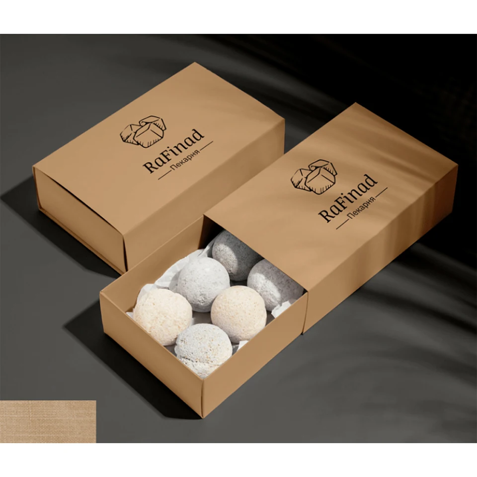 Custom Package Design Disposable Moon Bento Cookie Cake New Product Simple Paper Box With Handle