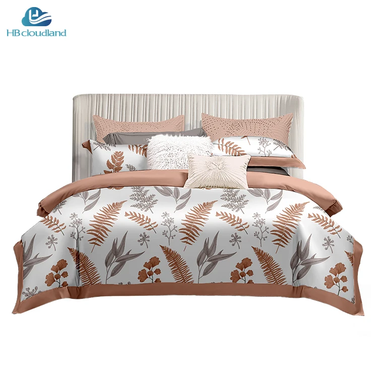 Cloudland Rikki Printed Designer 100% Bed Sheet Cotton Duvet Cover Sets Luxury Bedding Set Pillowcase Queen 3 Pieces