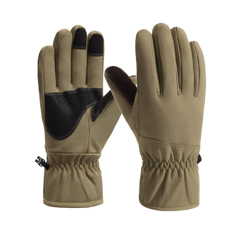 Winter fleece and thickened large cotton gloves for men for outdoor cycling