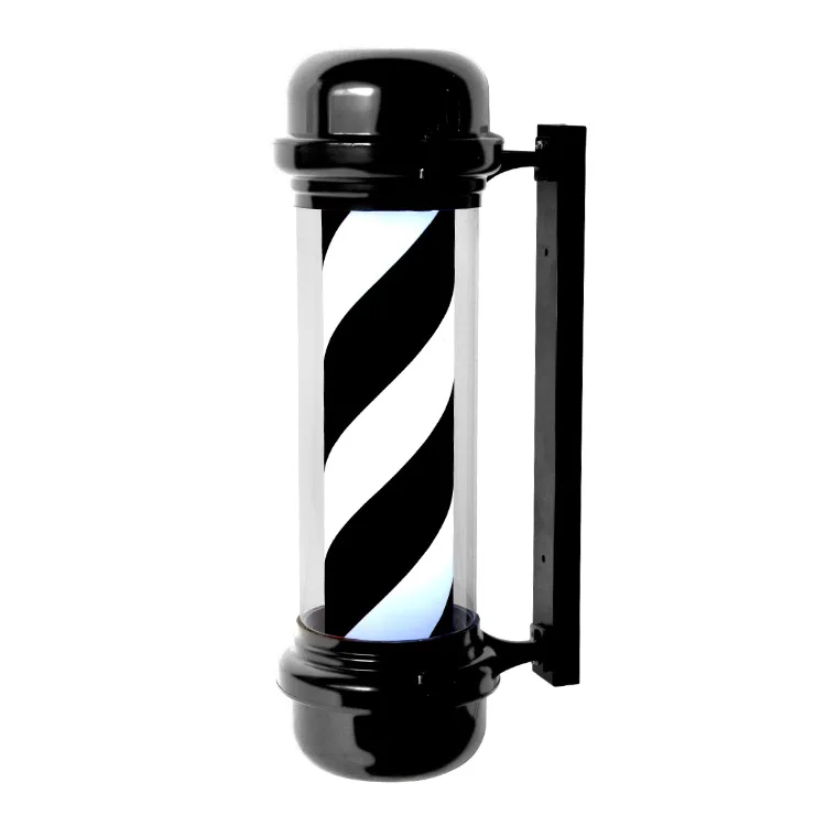 Factory direct sell LED waterproof salon rotating lamp 110v 220v pole turning led light 70cm barber pole for barbershop