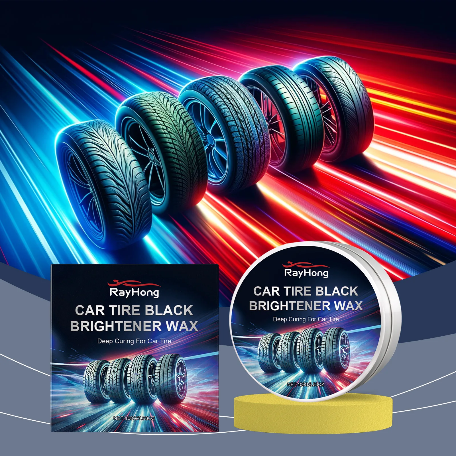 Wholesale RAYHONG durable refurbished glossy long-lasting protection anti cracking car tire polishing paste