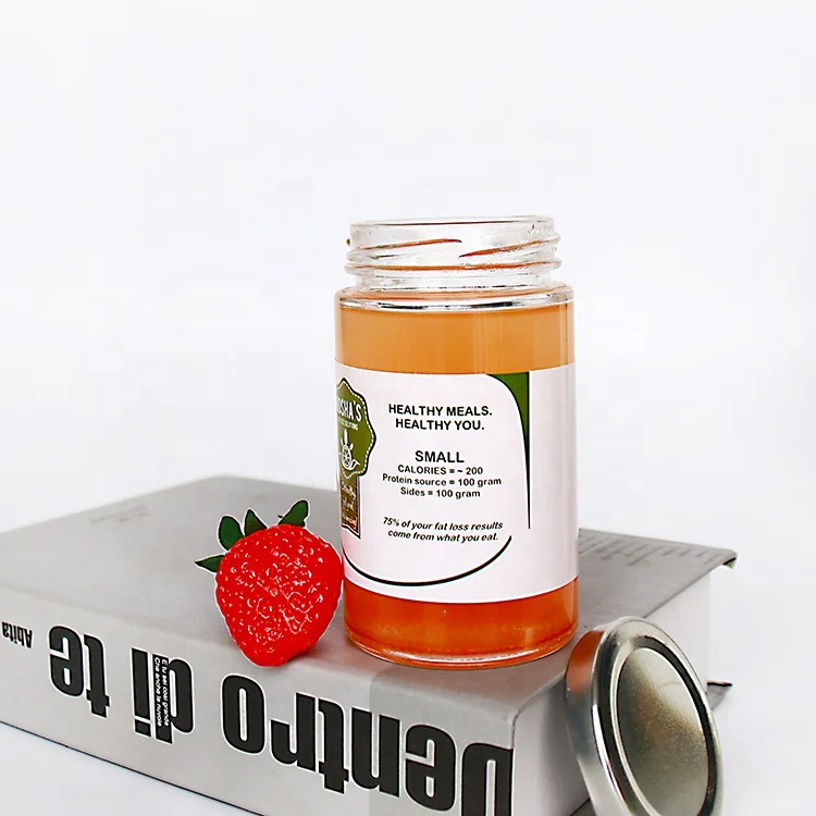 Factory Stock Glass Ergo Jar Honey Jar Glass Jam Jars With Black Deep Twist Off Lid 106ML 212ML 314ML 580ML